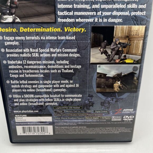 Socom: U.S. Navy SeaLs (Sony PlayStation 2, 2003) PS2 - Tested - Picture 4 of 6